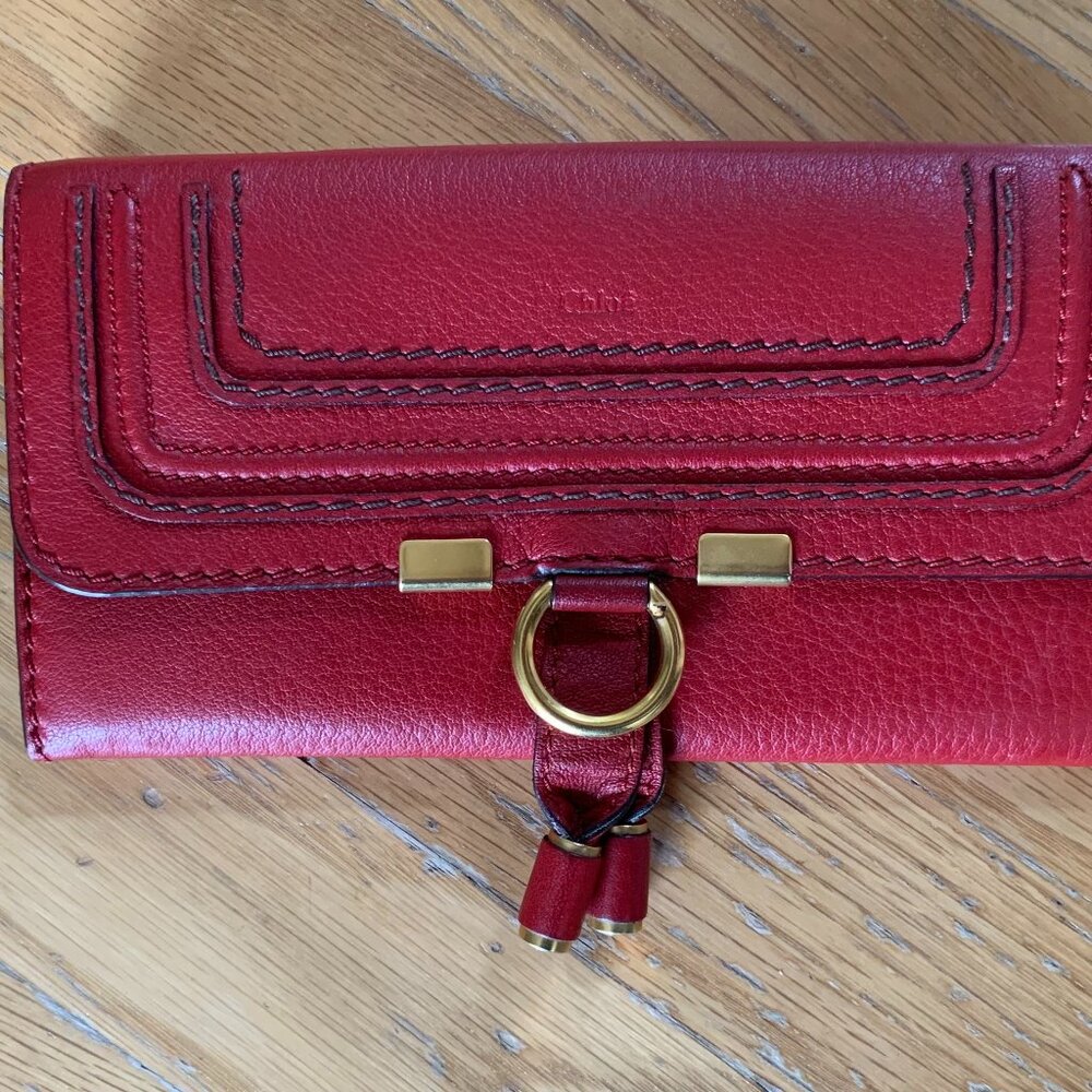 Chloe Marcie Tasseled Leather Long Wallet